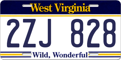 WV license plate 2ZJ828