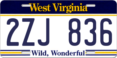 WV license plate 2ZJ836