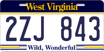 WV license plate 2ZJ843