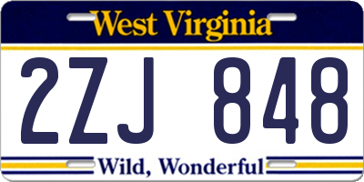 WV license plate 2ZJ848
