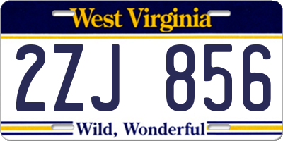 WV license plate 2ZJ856