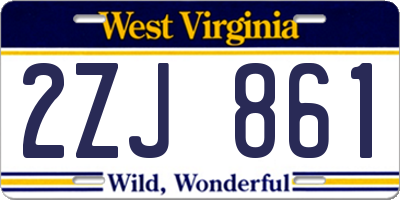 WV license plate 2ZJ861