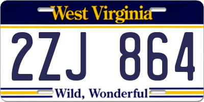 WV license plate 2ZJ864
