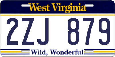 WV license plate 2ZJ879