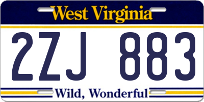 WV license plate 2ZJ883