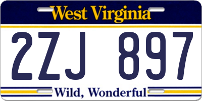 WV license plate 2ZJ897