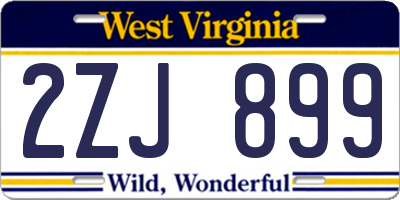 WV license plate 2ZJ899