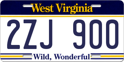 WV license plate 2ZJ900