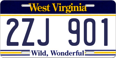 WV license plate 2ZJ901