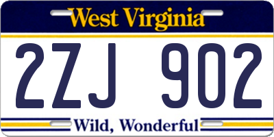 WV license plate 2ZJ902