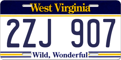 WV license plate 2ZJ907