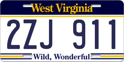 WV license plate 2ZJ911