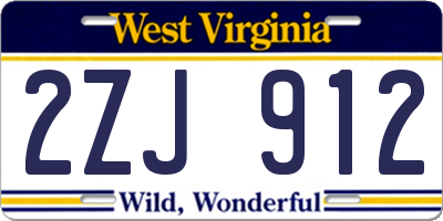 WV license plate 2ZJ912