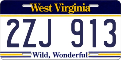 WV license plate 2ZJ913