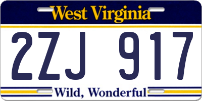 WV license plate 2ZJ917