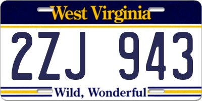 WV license plate 2ZJ943