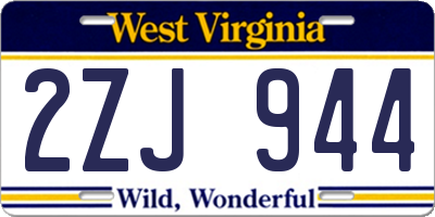 WV license plate 2ZJ944