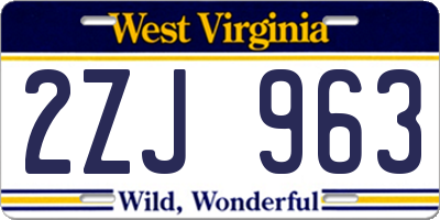 WV license plate 2ZJ963