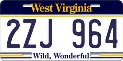 WV license plate 2ZJ964