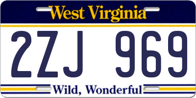 WV license plate 2ZJ969