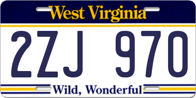 WV license plate 2ZJ970
