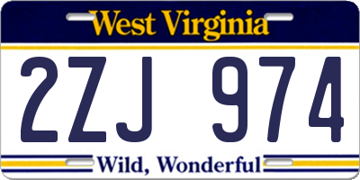 WV license plate 2ZJ974