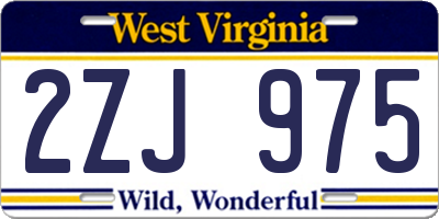 WV license plate 2ZJ975