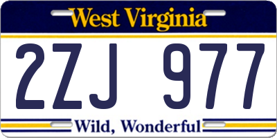WV license plate 2ZJ977