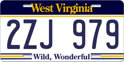 WV license plate 2ZJ979