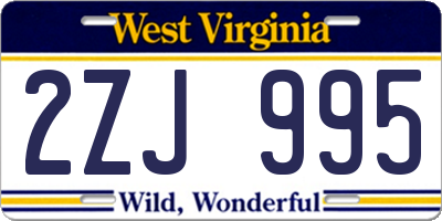 WV license plate 2ZJ995
