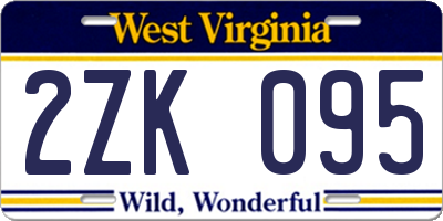 WV license plate 2ZK095