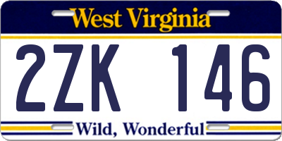 WV license plate 2ZK146