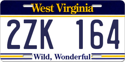 WV license plate 2ZK164