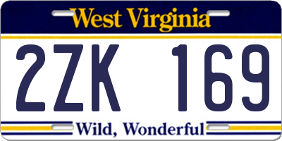 WV license plate 2ZK169