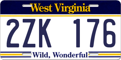 WV license plate 2ZK176