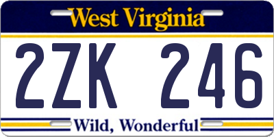 WV license plate 2ZK246