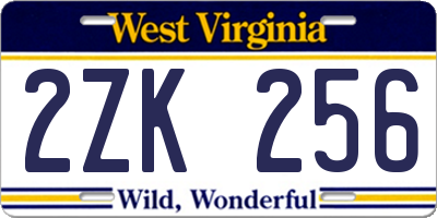 WV license plate 2ZK256