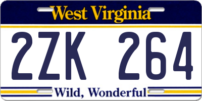 WV license plate 2ZK264