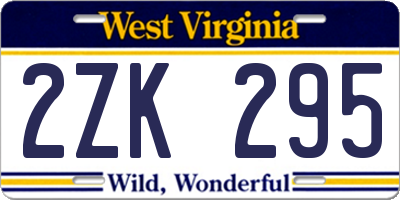 WV license plate 2ZK295