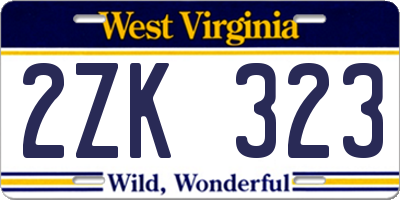 WV license plate 2ZK323