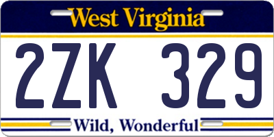 WV license plate 2ZK329