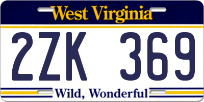 WV license plate 2ZK369
