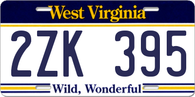 WV license plate 2ZK395