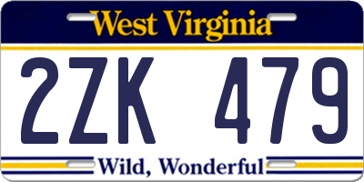 WV license plate 2ZK479