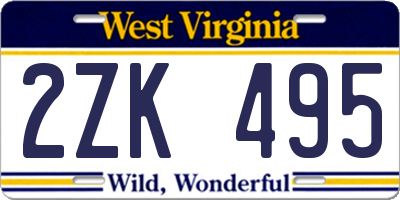 WV license plate 2ZK495