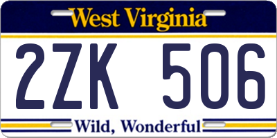 WV license plate 2ZK506