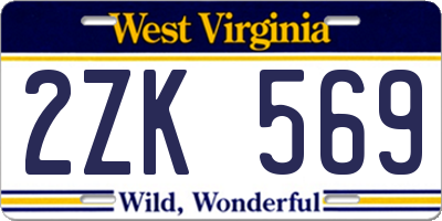 WV license plate 2ZK569