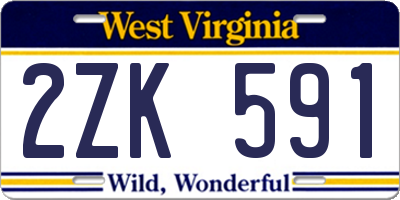 WV license plate 2ZK591