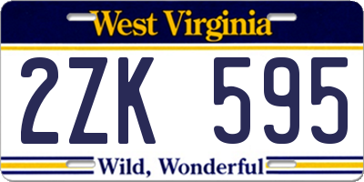 WV license plate 2ZK595