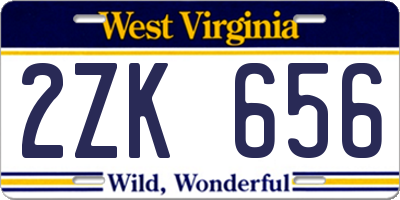 WV license plate 2ZK656
